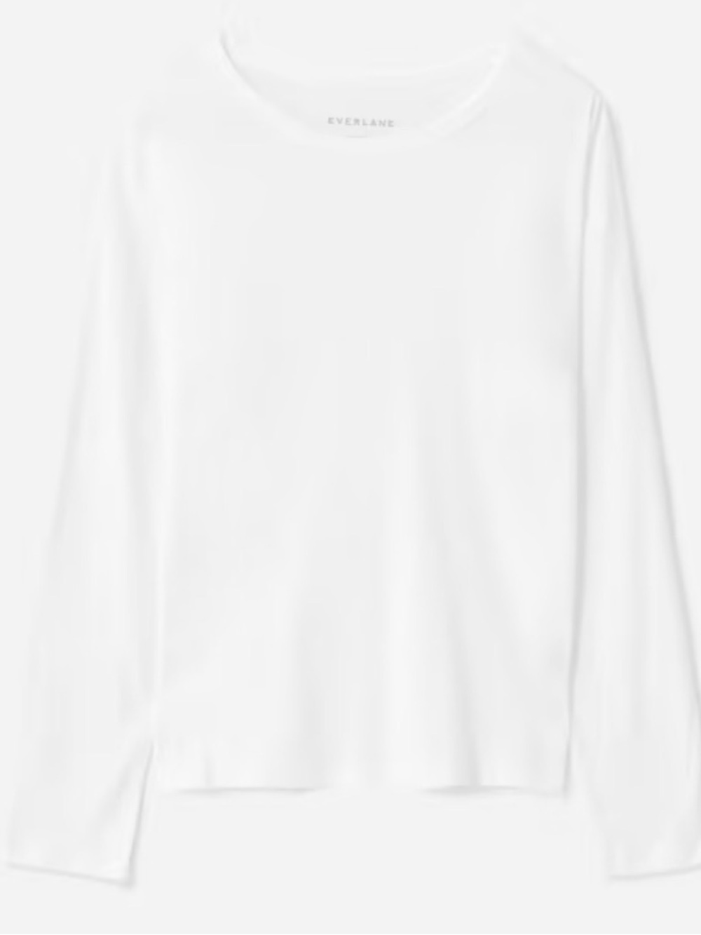 Everlane White Long Sleeve Crew Tee